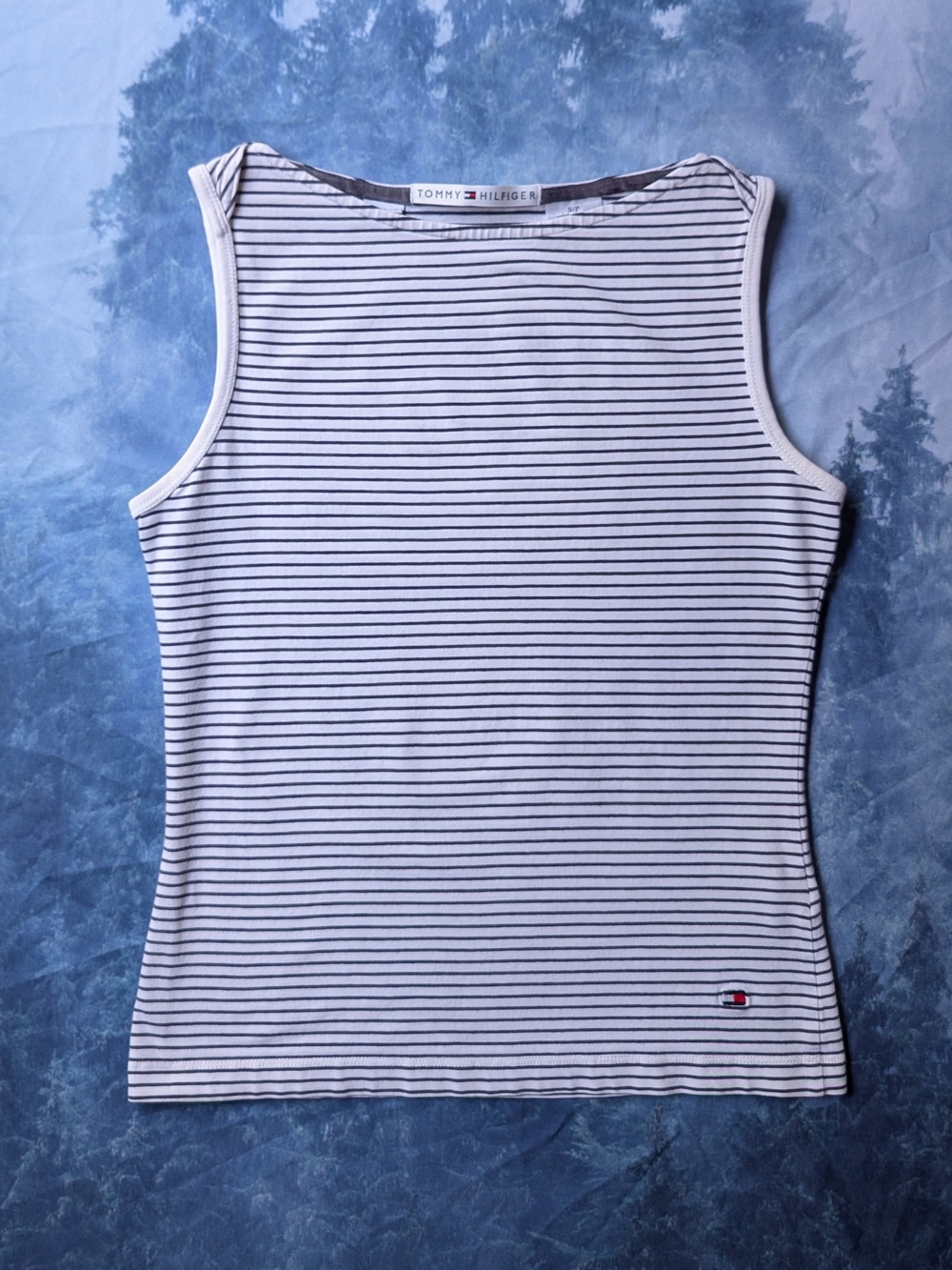 Vintage Y2K Tommy Hilfiger Striped Tank Top Small pre Y2K 90s